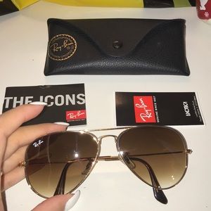 RAY BANS SUNGLASSES- BROWN/GOLD GRADIANT AVIATORS